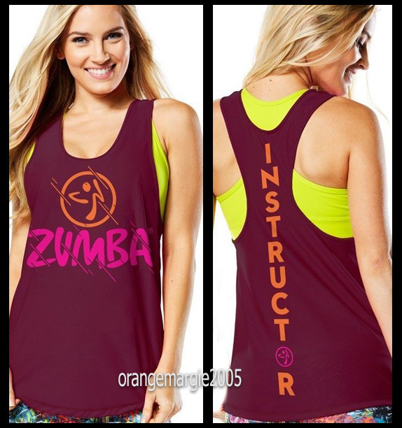 ZUMBA INSTRUCTOR Hyped Up Loose Tank RacerBack Top -fr.UK Convention XS S M L XL