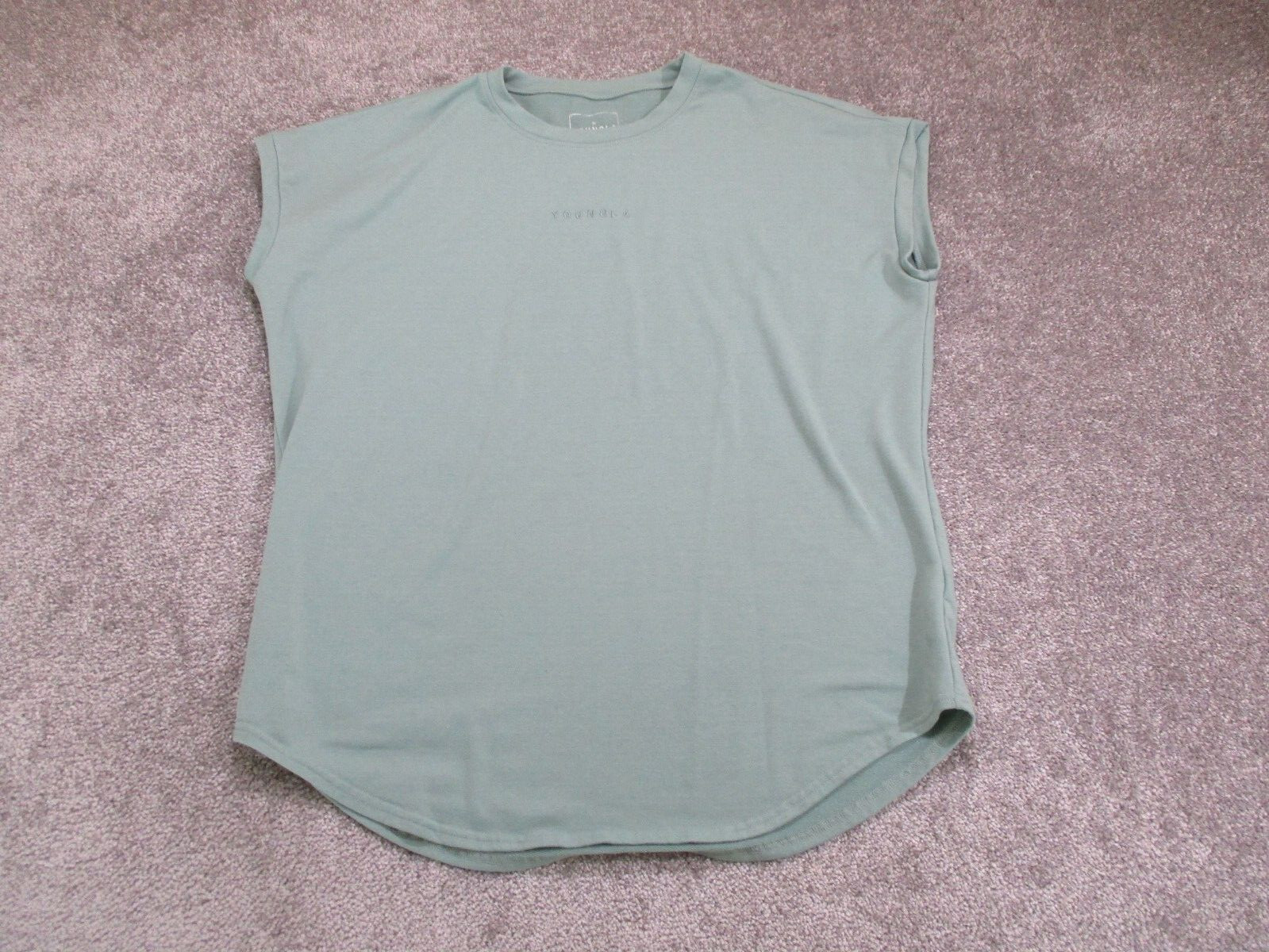 Young LA Shirt Womens XL Extra Large Green Designer Sports Gym Sleeveless