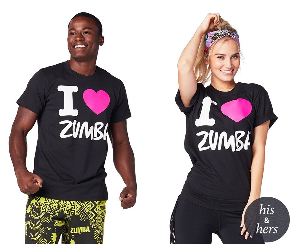 Zumba I Love Zumba Unisex Tee – Black ~ XS/S ~ New! Free Shipping