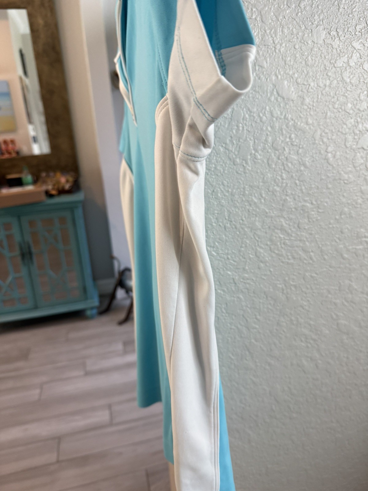 Slazenger Activewear Shirt Women’s Size L Turquoise White Half Zip