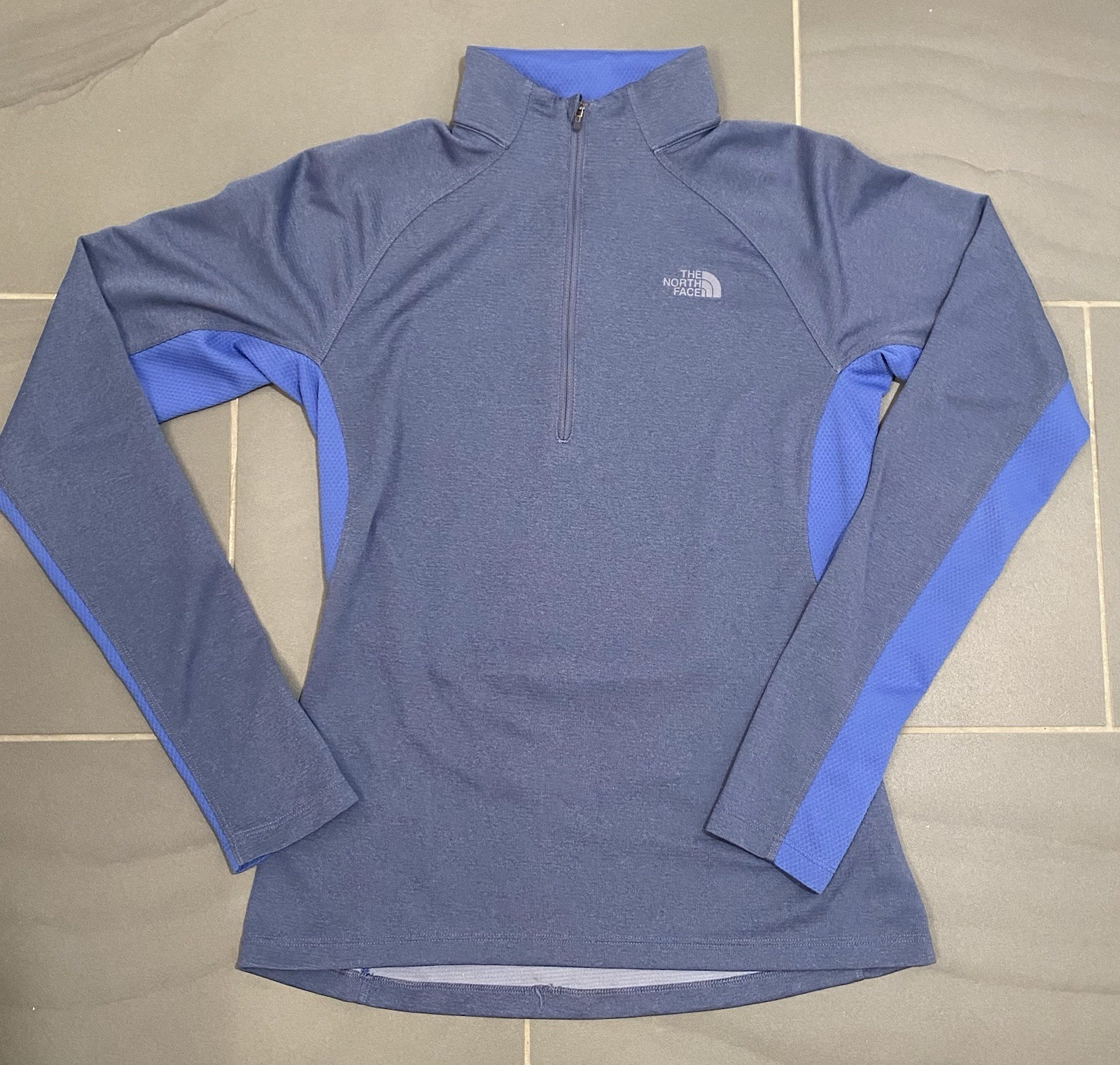 The North Face Pullover Top Womens Small Slate Blue Flashdry 1/4 Zip Performance