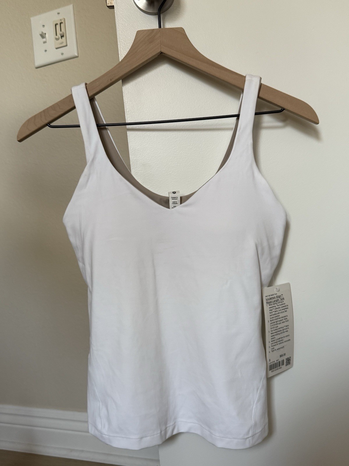 Lululemon Women’s Align Waist-Length Tank Top White Size 8