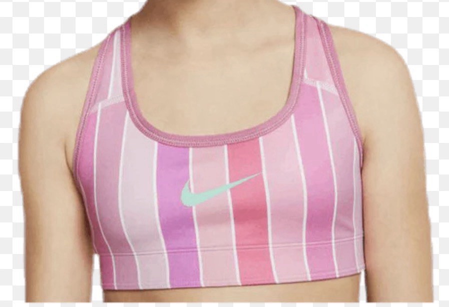 NIKE Dri-FIT Reversible Racerback Stripe Junior Pink Lrg