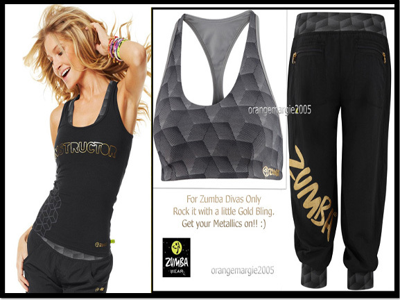 ZUMBA Instructor RacerBack Tank +Cargo Capri Pants +Bra Top FREE SHIP WORLDWIDE!