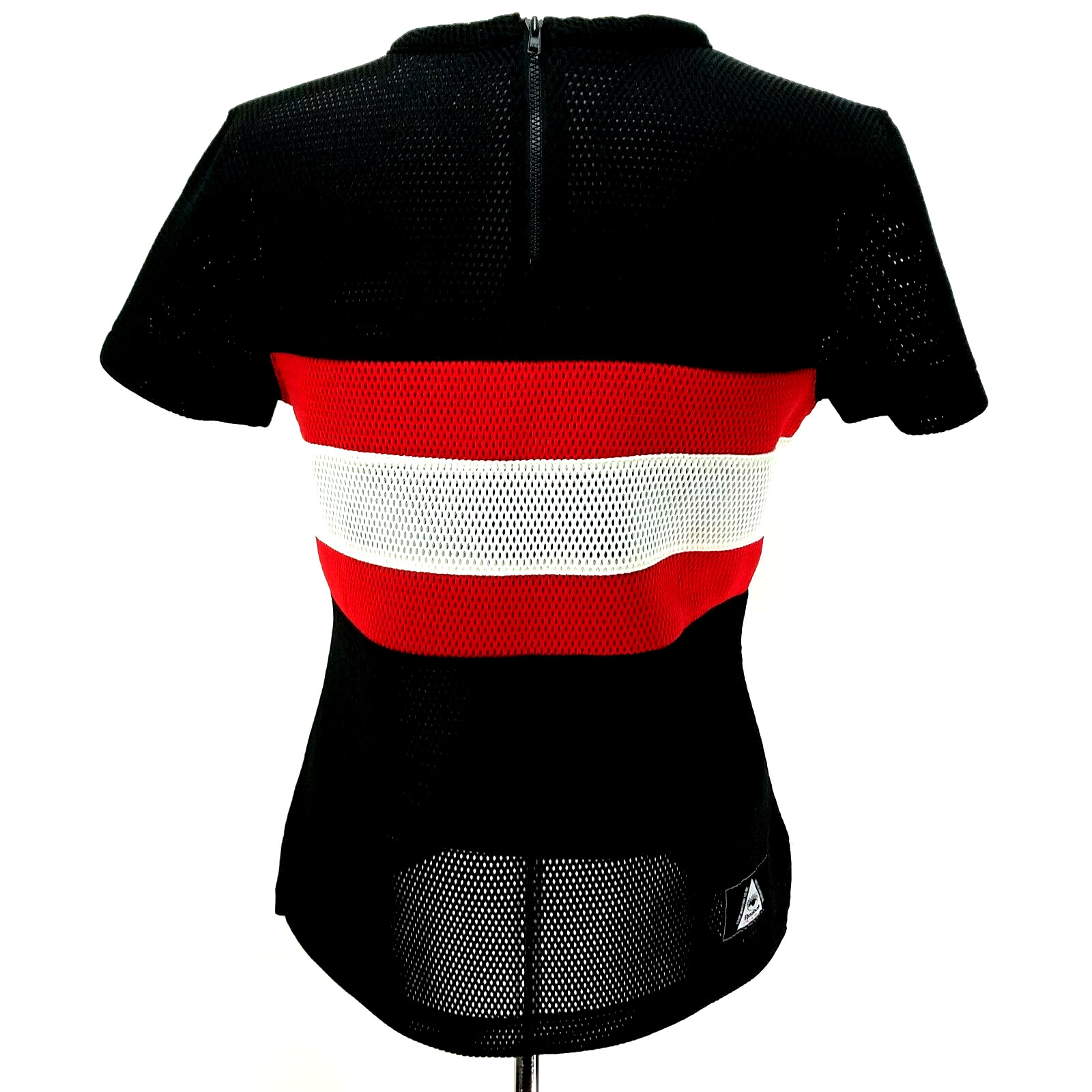REEBOK Melody Ehsani Black Red White Stripe Mesh Top S/S Women’s S RARE~ VEUC! *