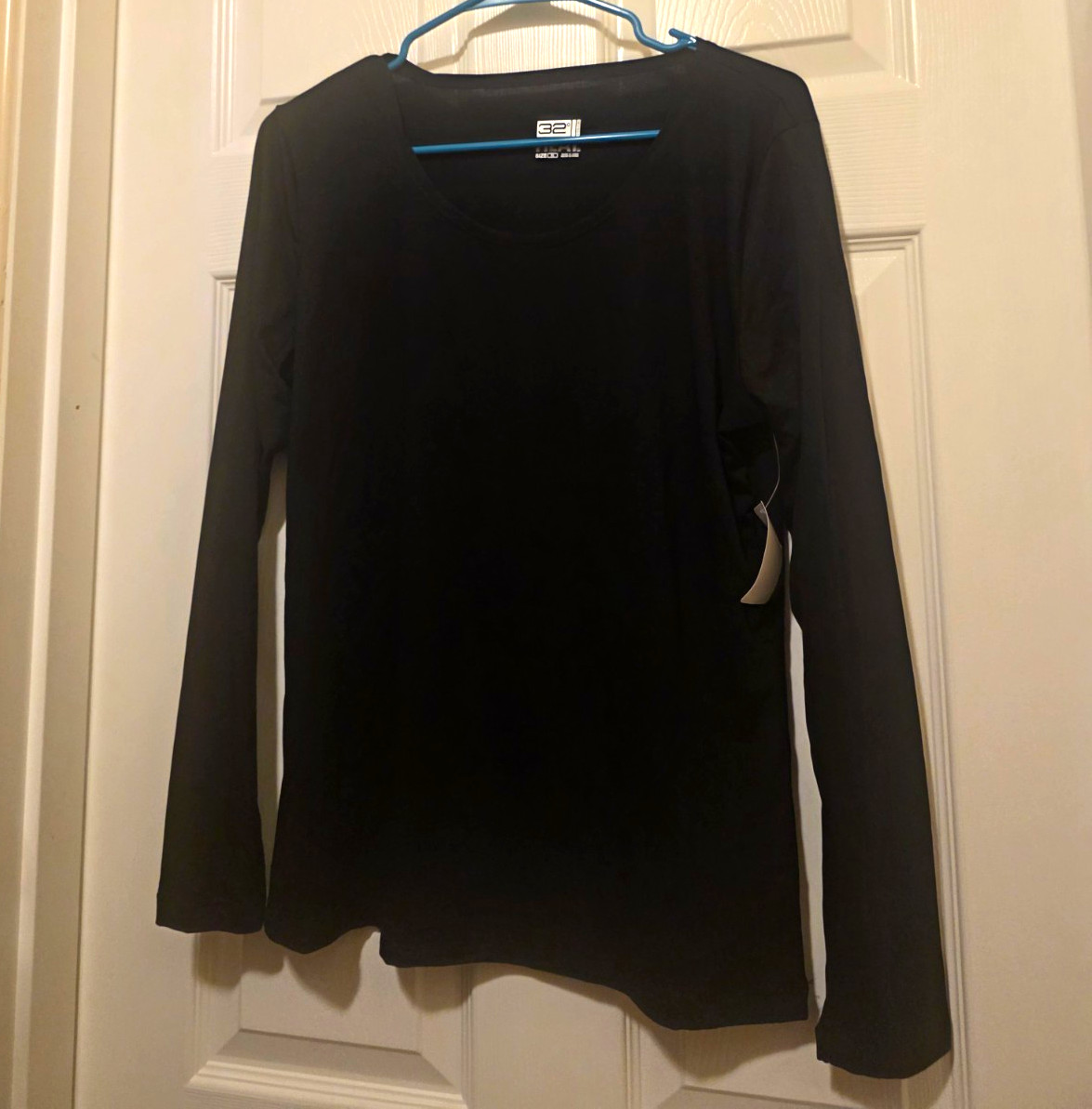 32 Degrees Heat Women’s Black Long Sleeve Scoop Neck Stretch Top XL