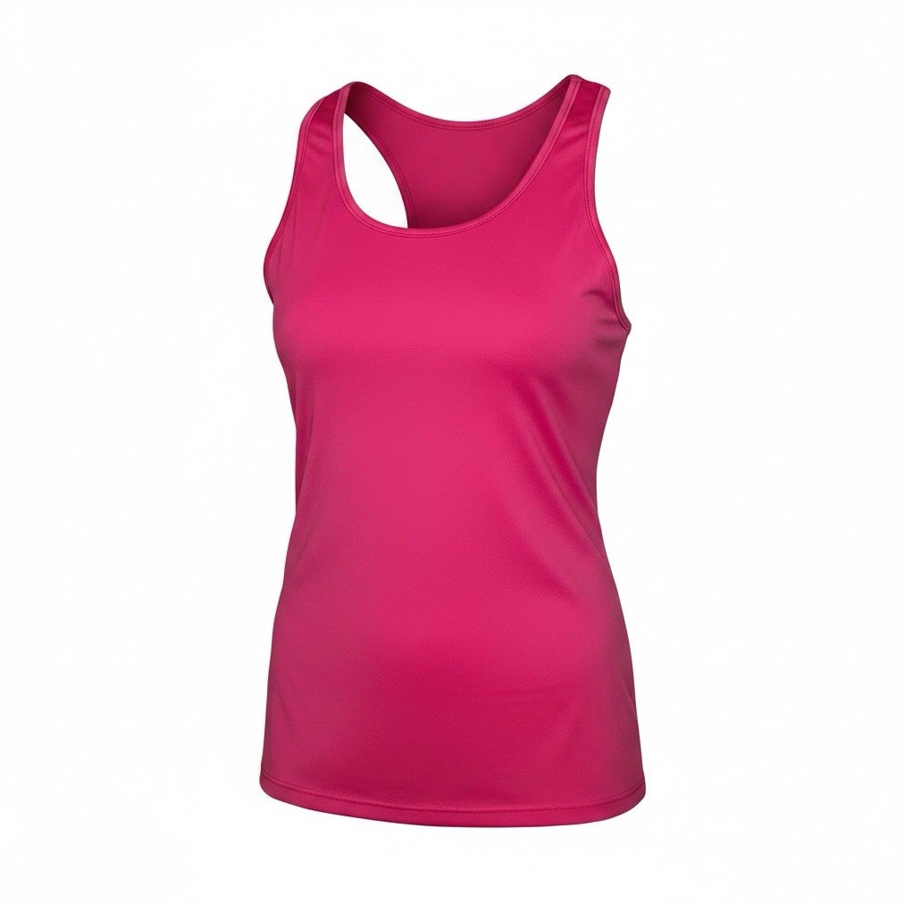 Women’s Pink Racerback Activewear Tank Top 2XL Plus Stretch Scoop Neck