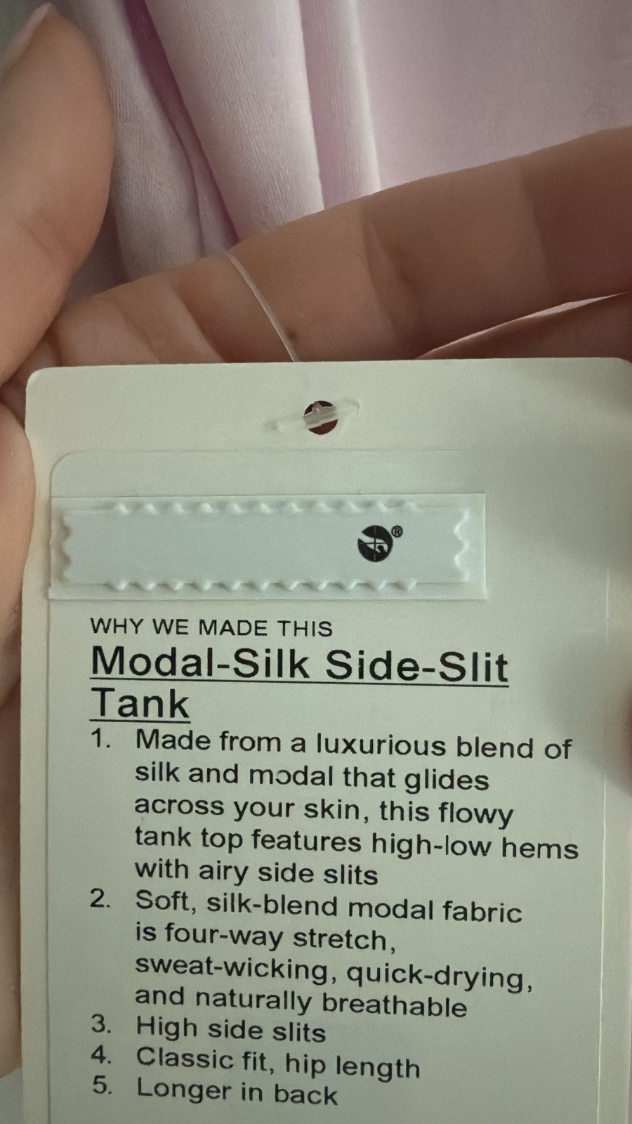 lululemon Small Modal-Silk Side-Slit Tank Top