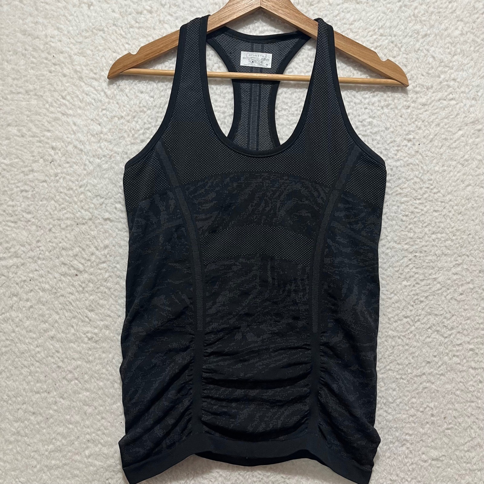 ATHLETA Black Zebra Print Compression Racerback Workout Tank Top Size S