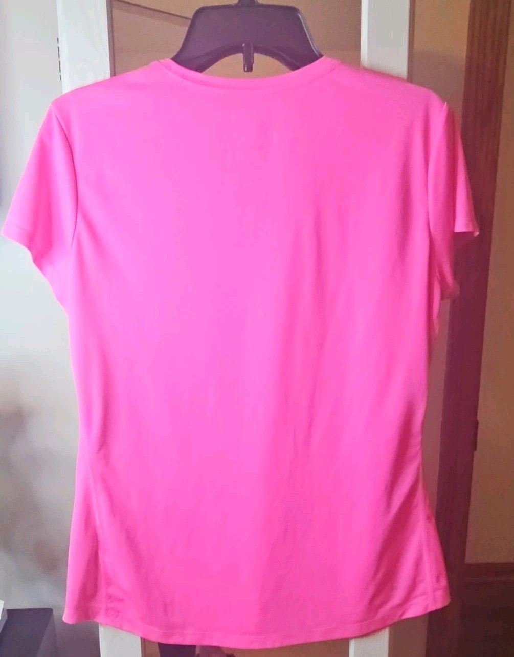 Nike Dri-FIT Pink Solid Polyester Crew Neck Short Sleeve T-Shirt Women’s L