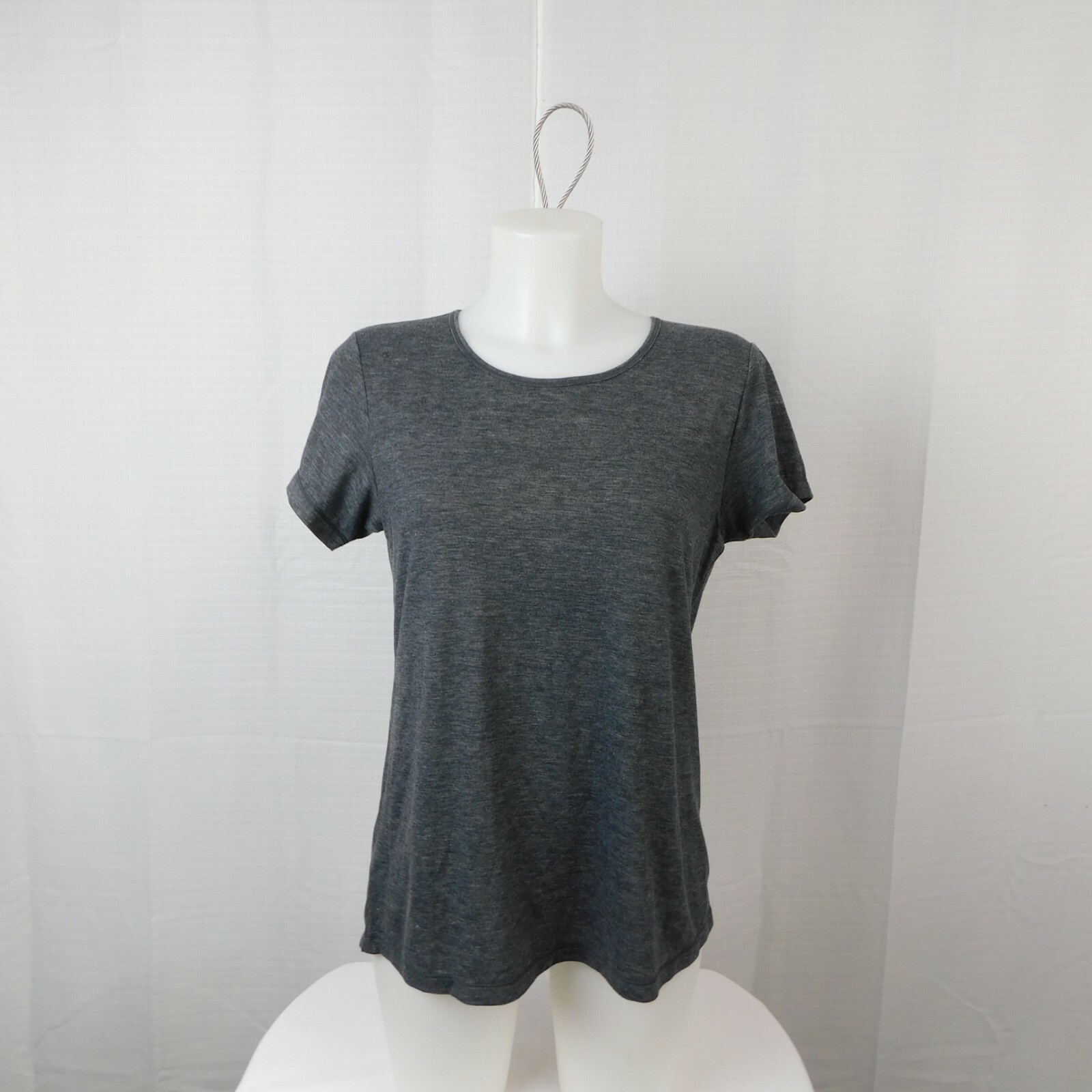 Ideology Short Sleeve Crew Neck Mesh Back T-Shirt Charcoal Heather Small