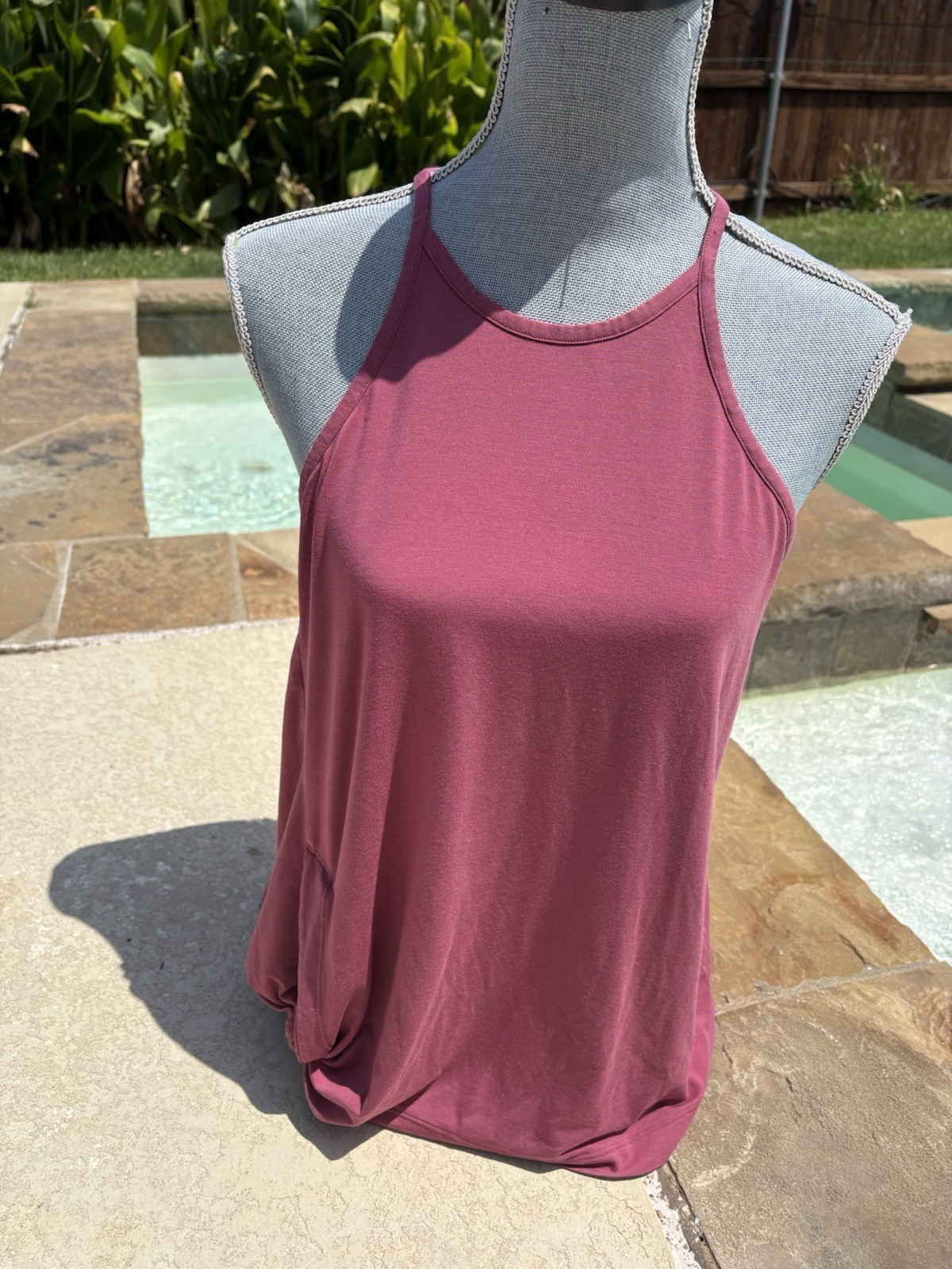 Athleta Rose Tank Top Spaghetti Strap Side Tie Size M Medium
