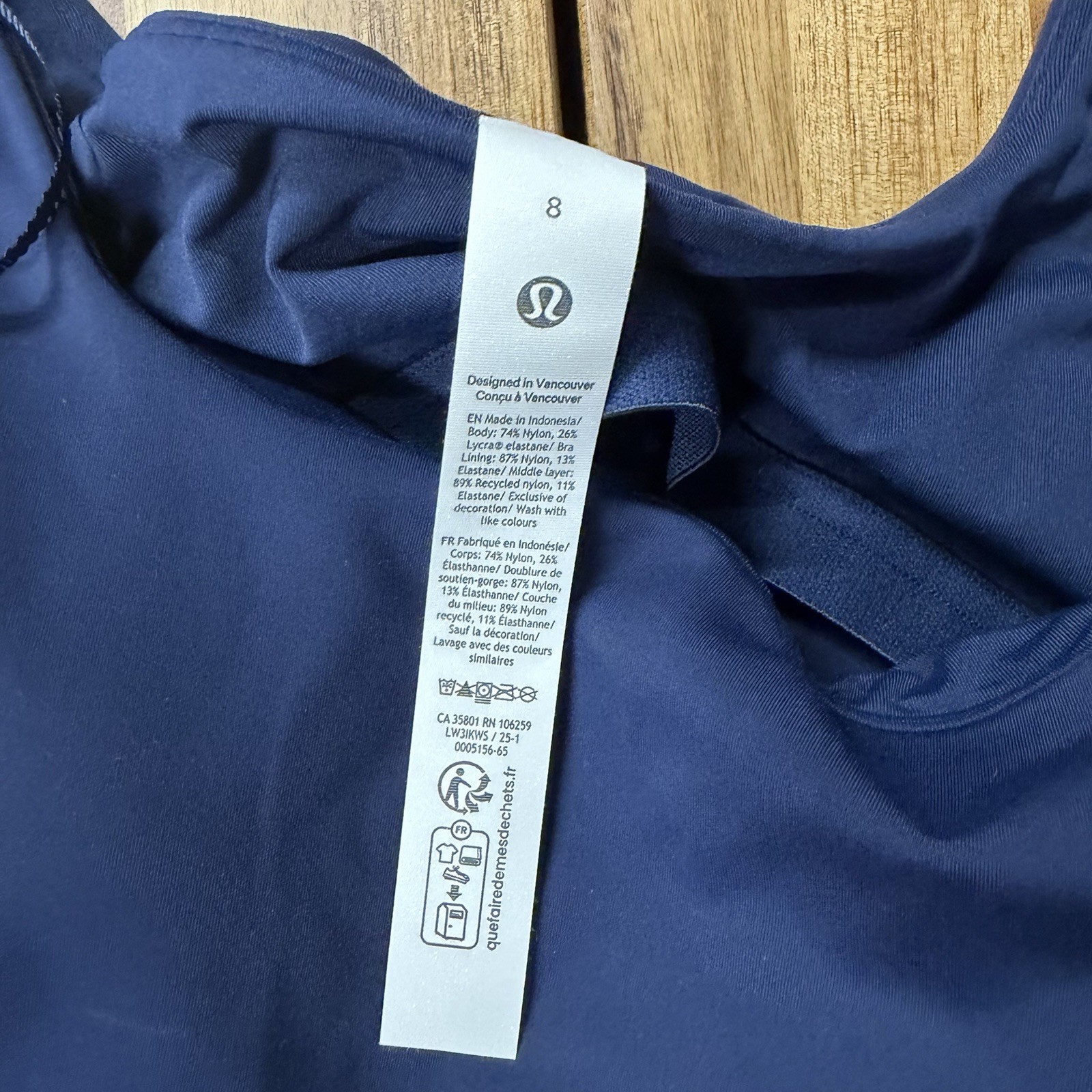 Lululemon Wunder Under SmoothCover Square-Neck Cropped T Blue Size 8