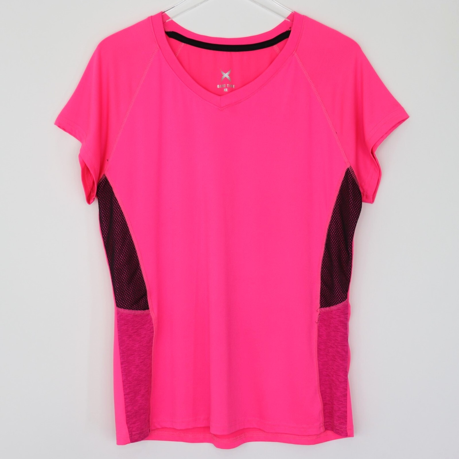 Game Time Women’s Pink Short Raglan Sleeve Activewear Top Size XL