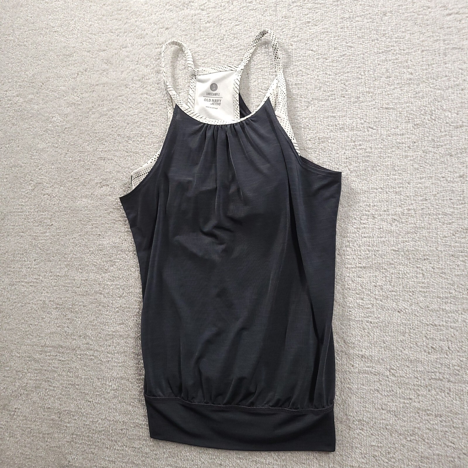 Old Navy Active “Loose Ample” Racerback Sport Bra Tank Top Shirt Gray Womens XS