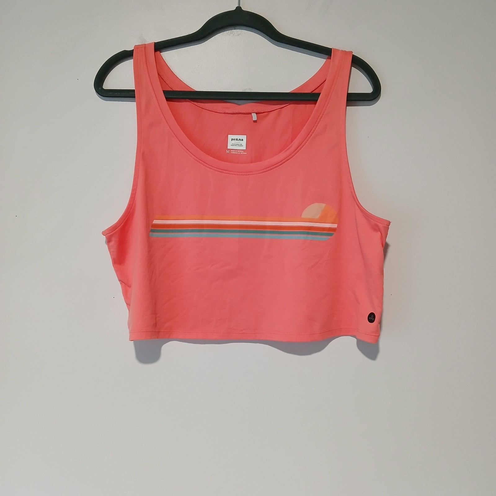 Prana Women’s Alpenglow Crop Tank Top Colorful Festival Beach Size M