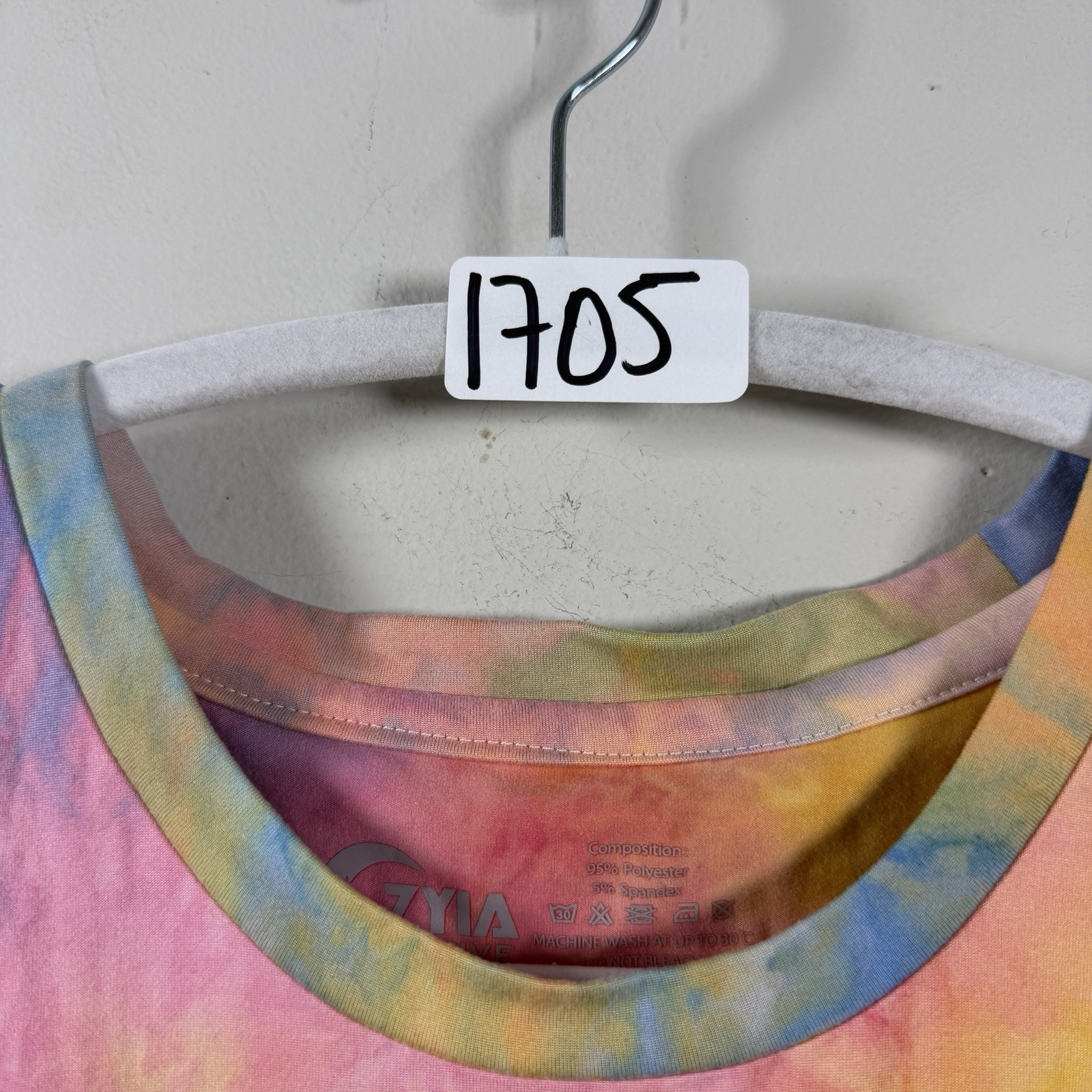 Zyia Active Hendrix Kettle Ball Large Moon Tie Dye Tank Top Pastel Rainbow