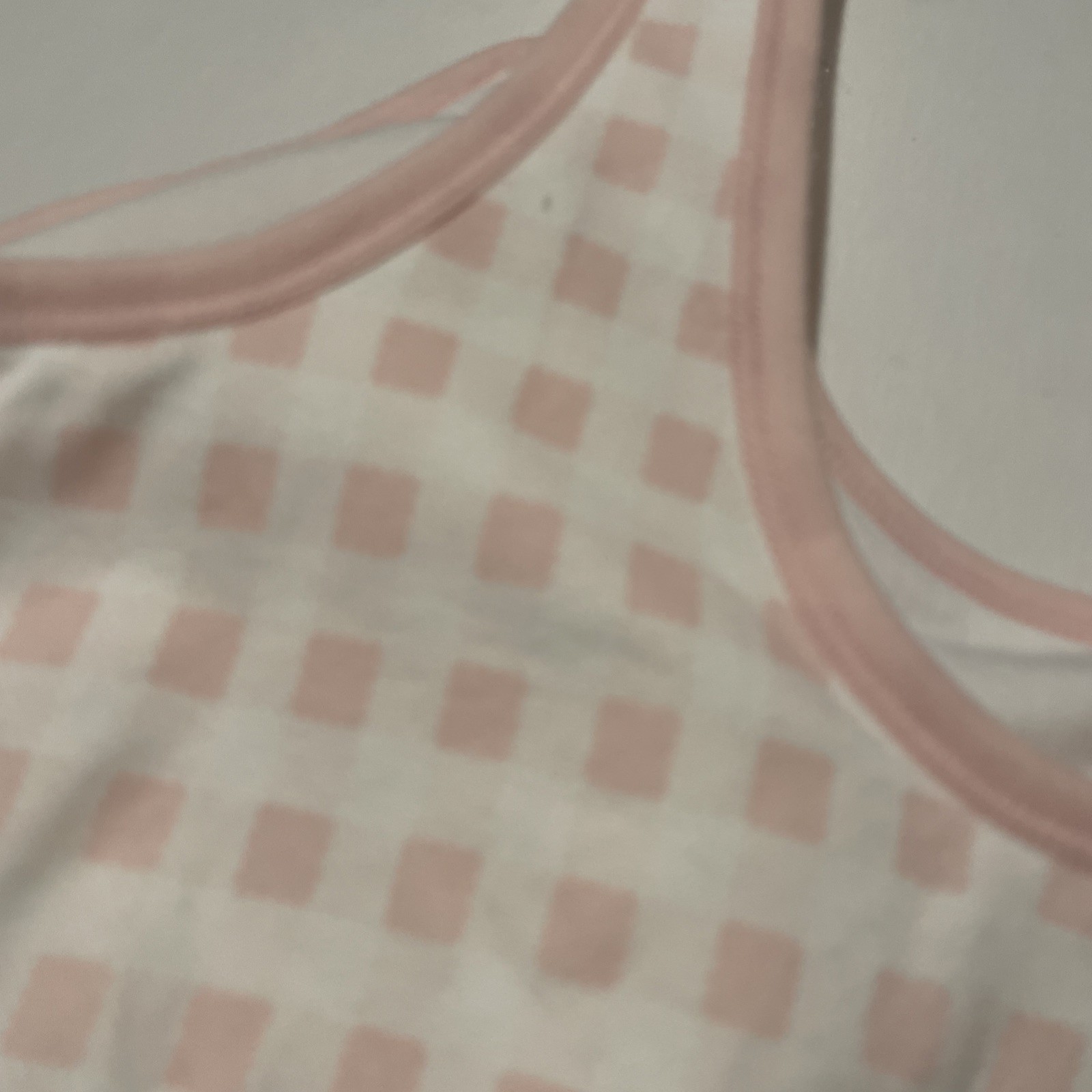 Puma Pink Crop Top Bra White Gingham Print Silver Cat. Foam Cups New