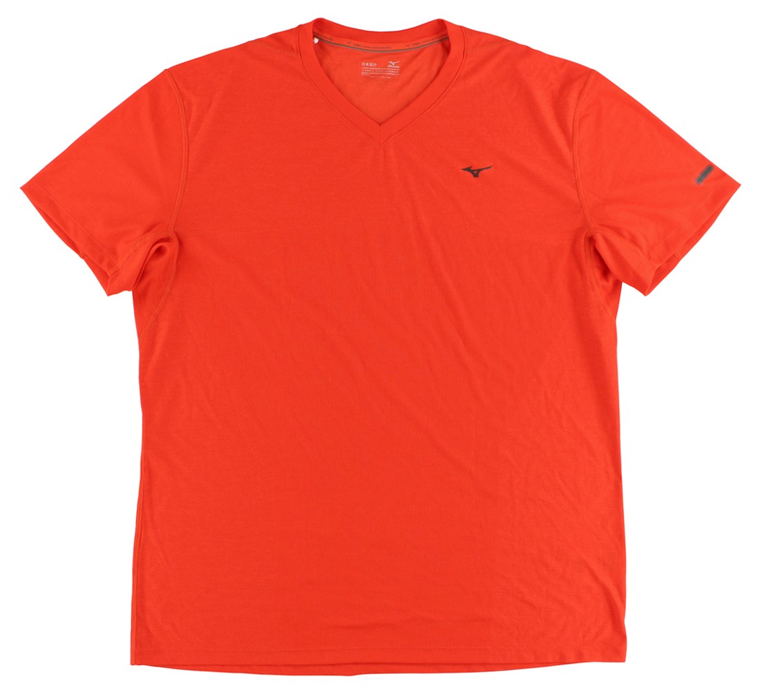 Mizuno Womens Breath Thermo Body Mapping Short Sleeve Top Orange XL, Color:
