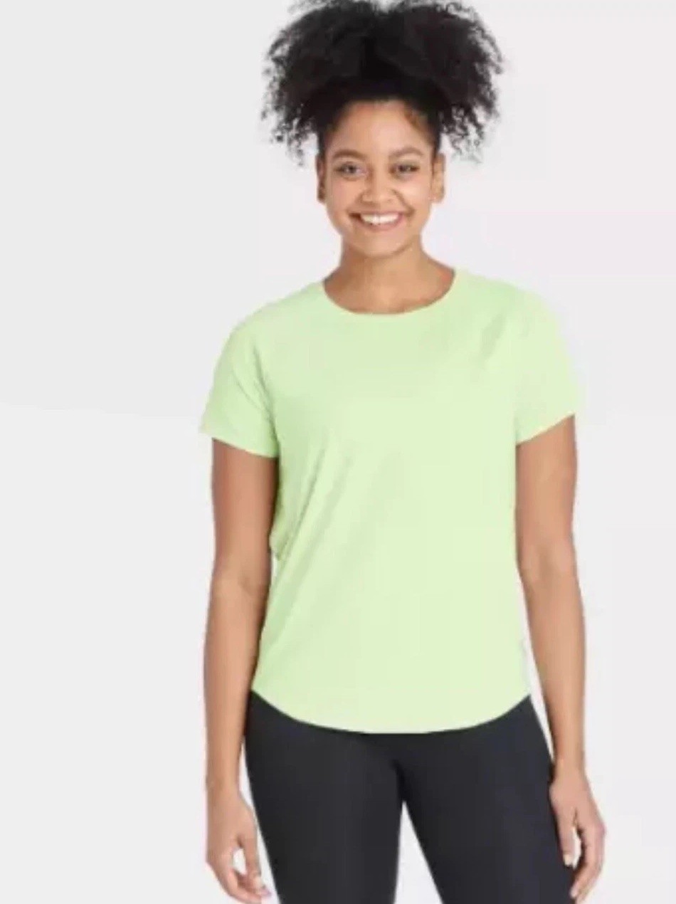 Women’s Crewneck Short Sleeve T-Shirt All in Motion Light Mint Green XXL NWT