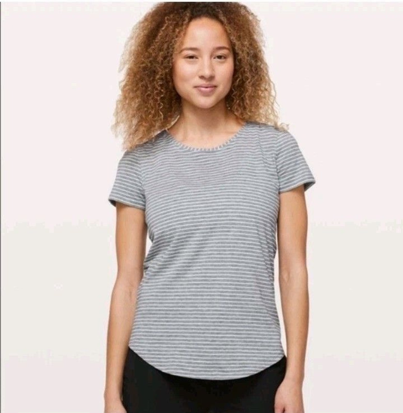 Lululemon Love Crew III Gray Pima Cotton Short Sleeve Tee Est. Size 10