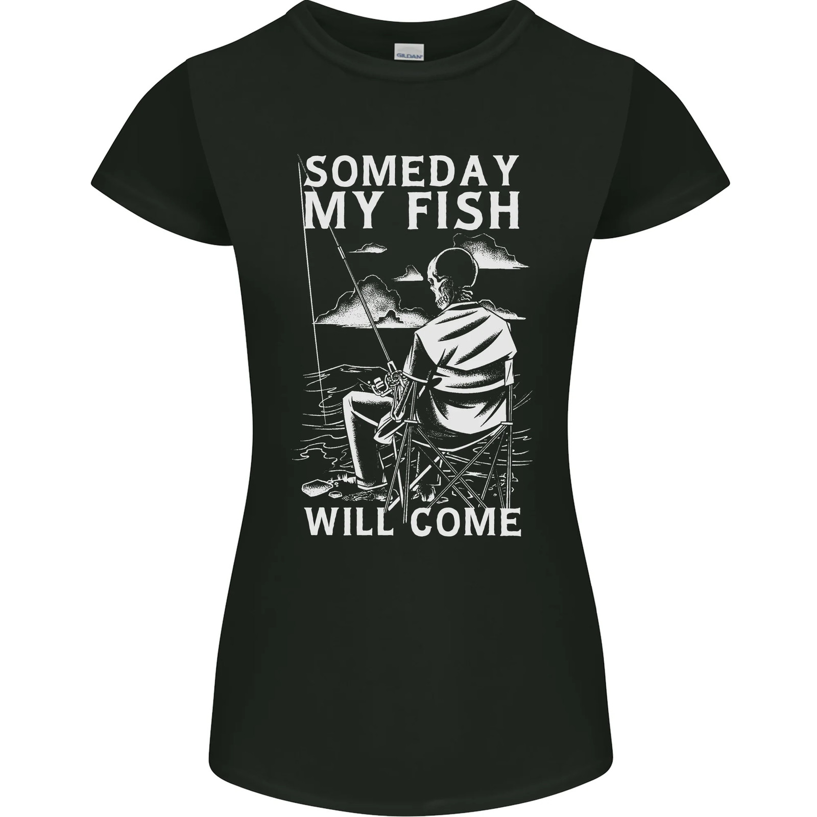 My Fish Will Come Funny Fishing Fisherman Womens Petite Cut T-Shirt
