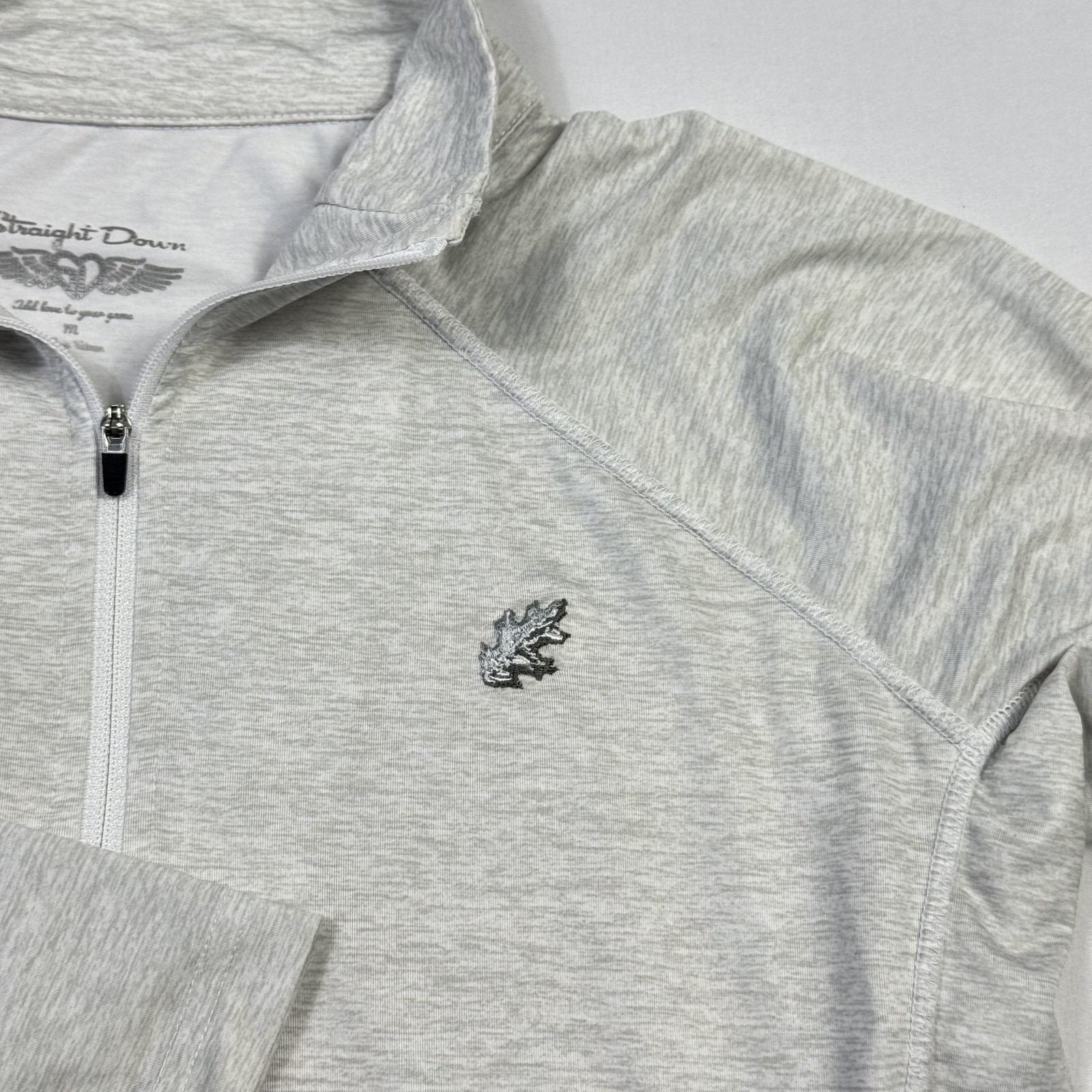 Straight Down Pullover Womens Medium Gray Long Sleeve 1/4 Zip Golf Stretch Top