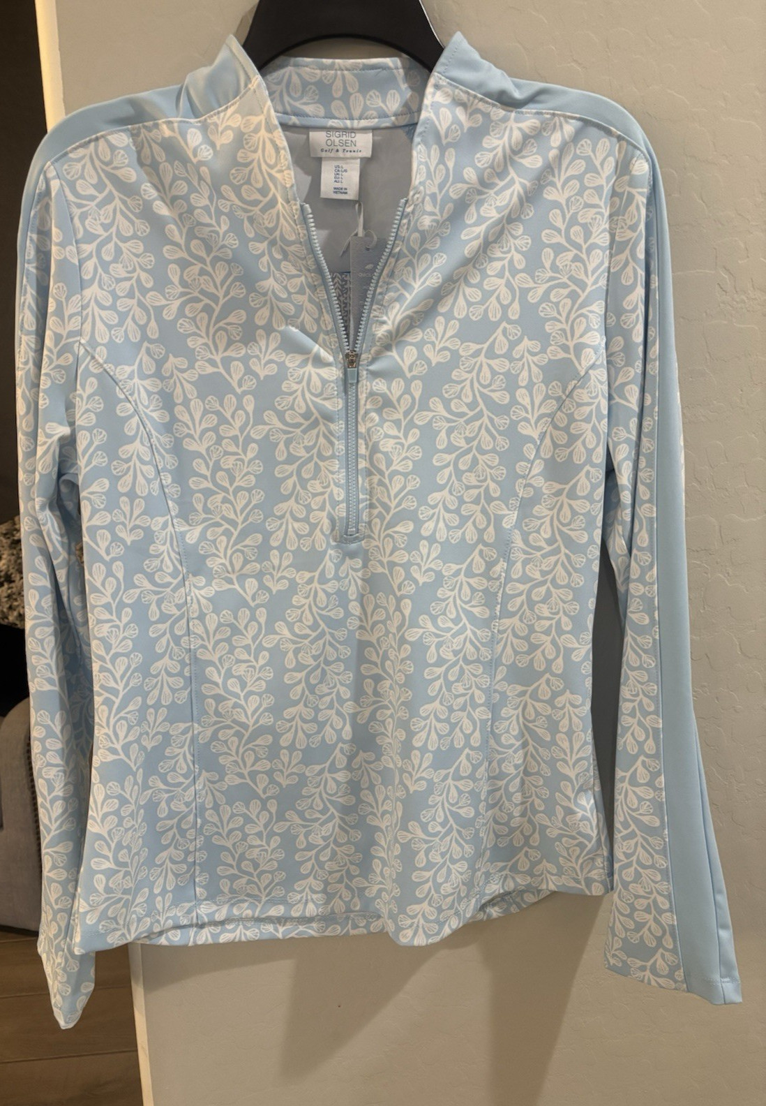 NWT Sigrid Olsen Golf Tennis Half Zip Pullover Shirt Size Large
