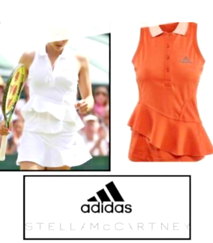 adidas by Stella McCartney Barricade Ruffled Polo Tennis Tank Top Ginger Size L