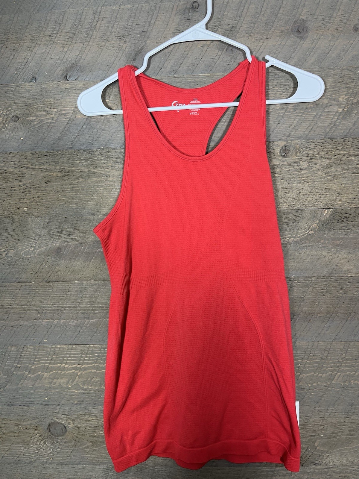 ZYIA Active Womens Compression Tank Top Charged Seamless Racerback Red Sz Medium