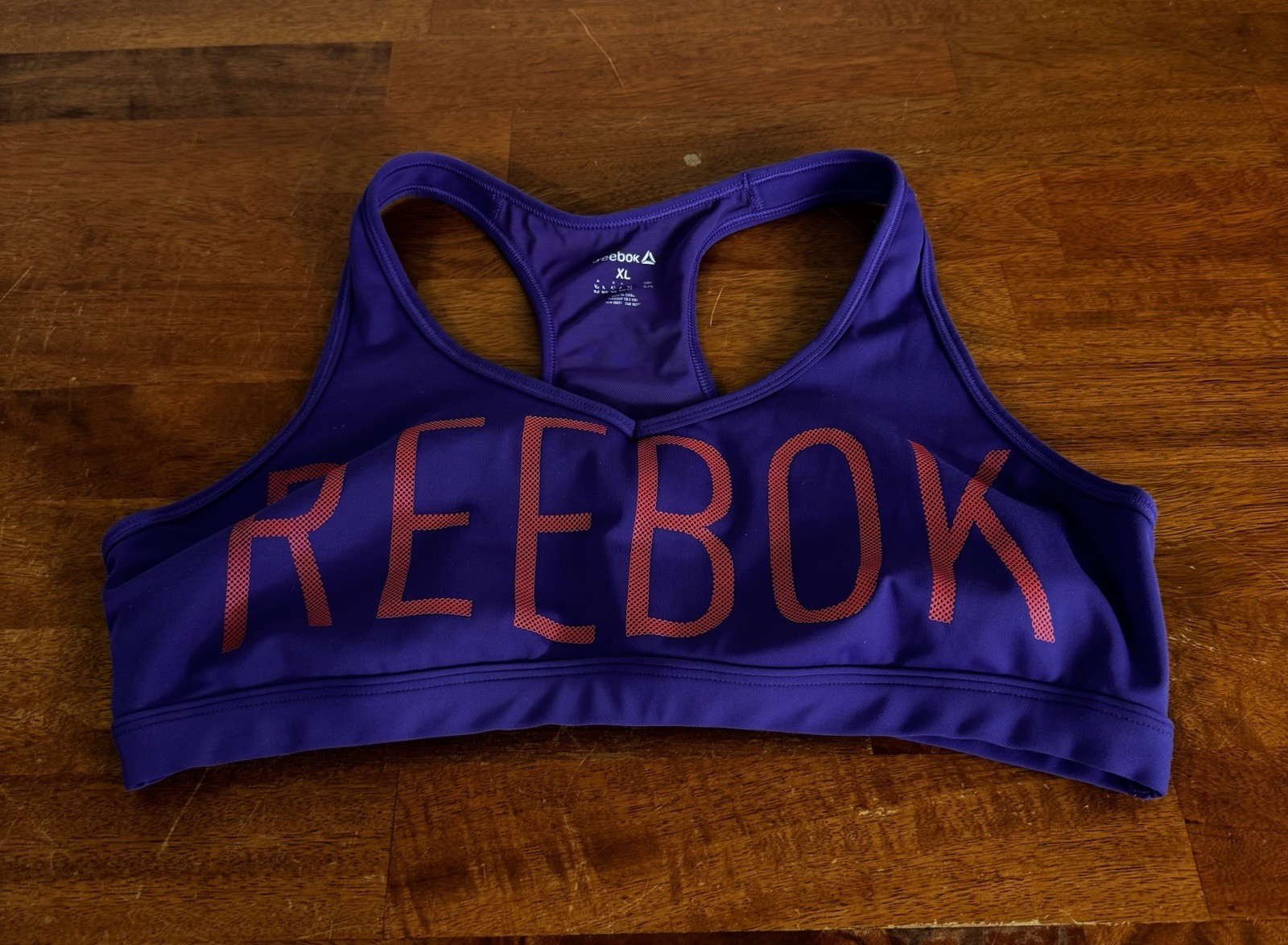 Reebok Women’s Xl Sports Bra Activewear Top Purple Orange Gym