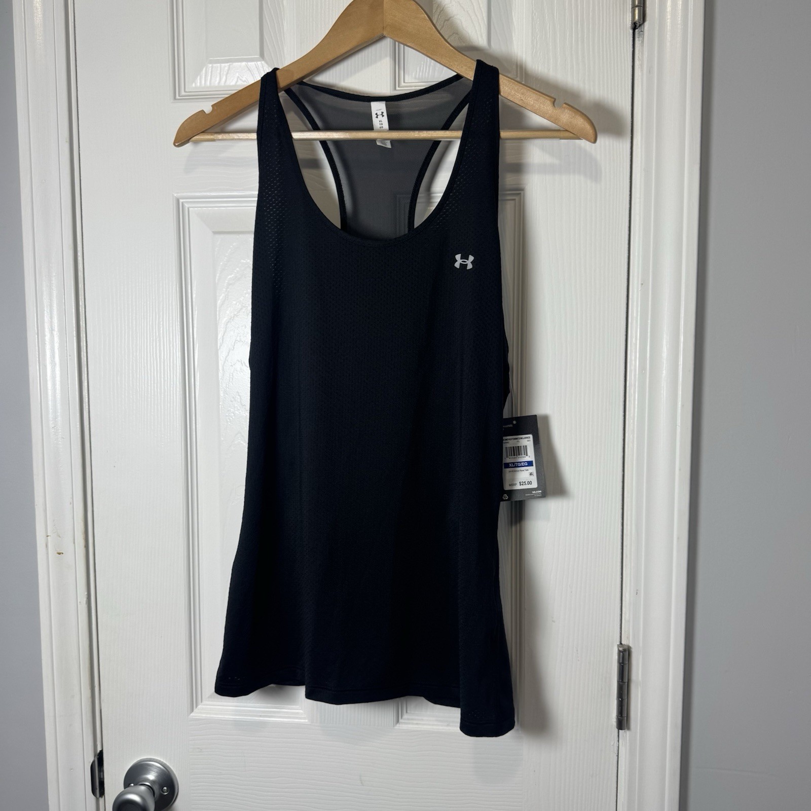 Under Armour HeatGear Racer Tank Women’s XL Black Tech Mesh NWT