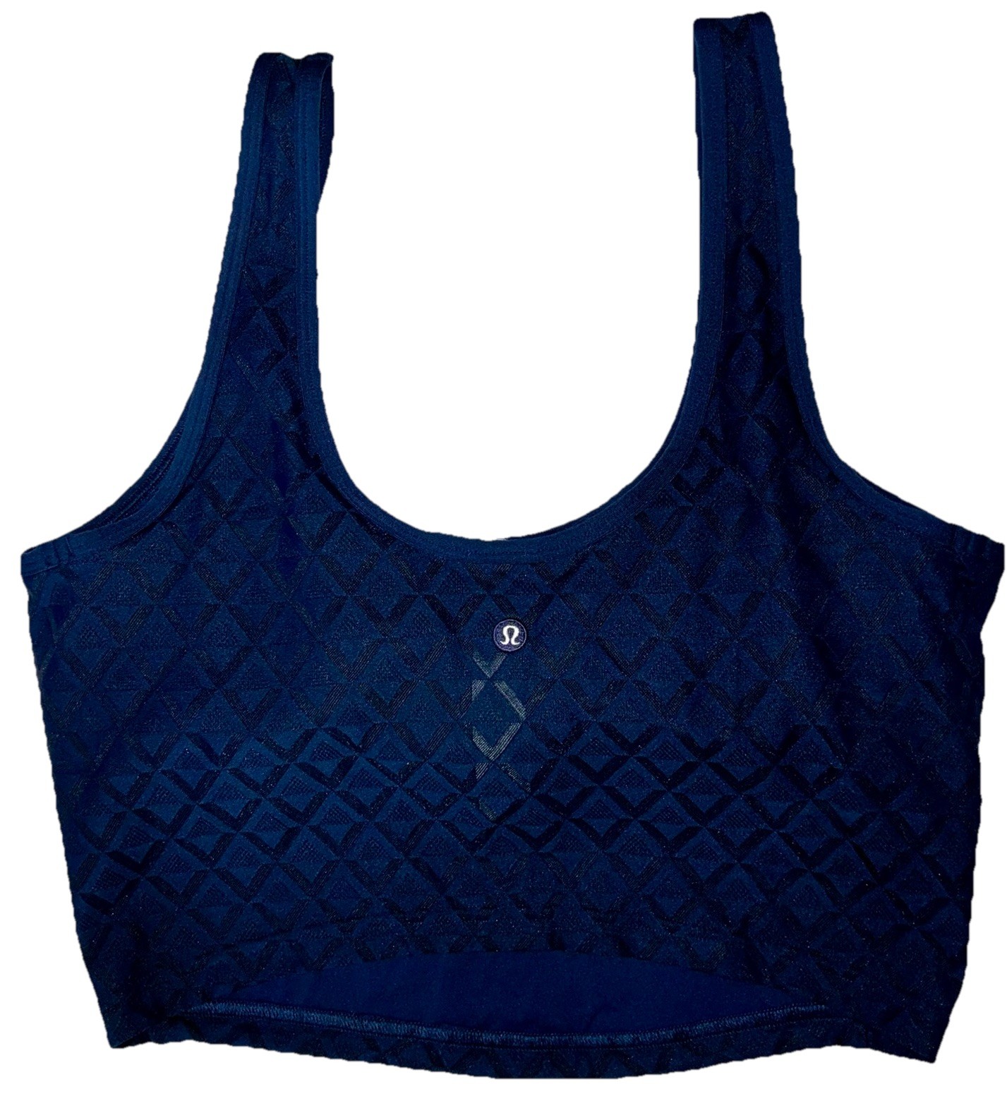 NWT🏓LULULEMON🏓MEDIUM🏓TEXTURED MESH TENNIS TANK🏓CROPPED🏓CLUB BLUE🏓