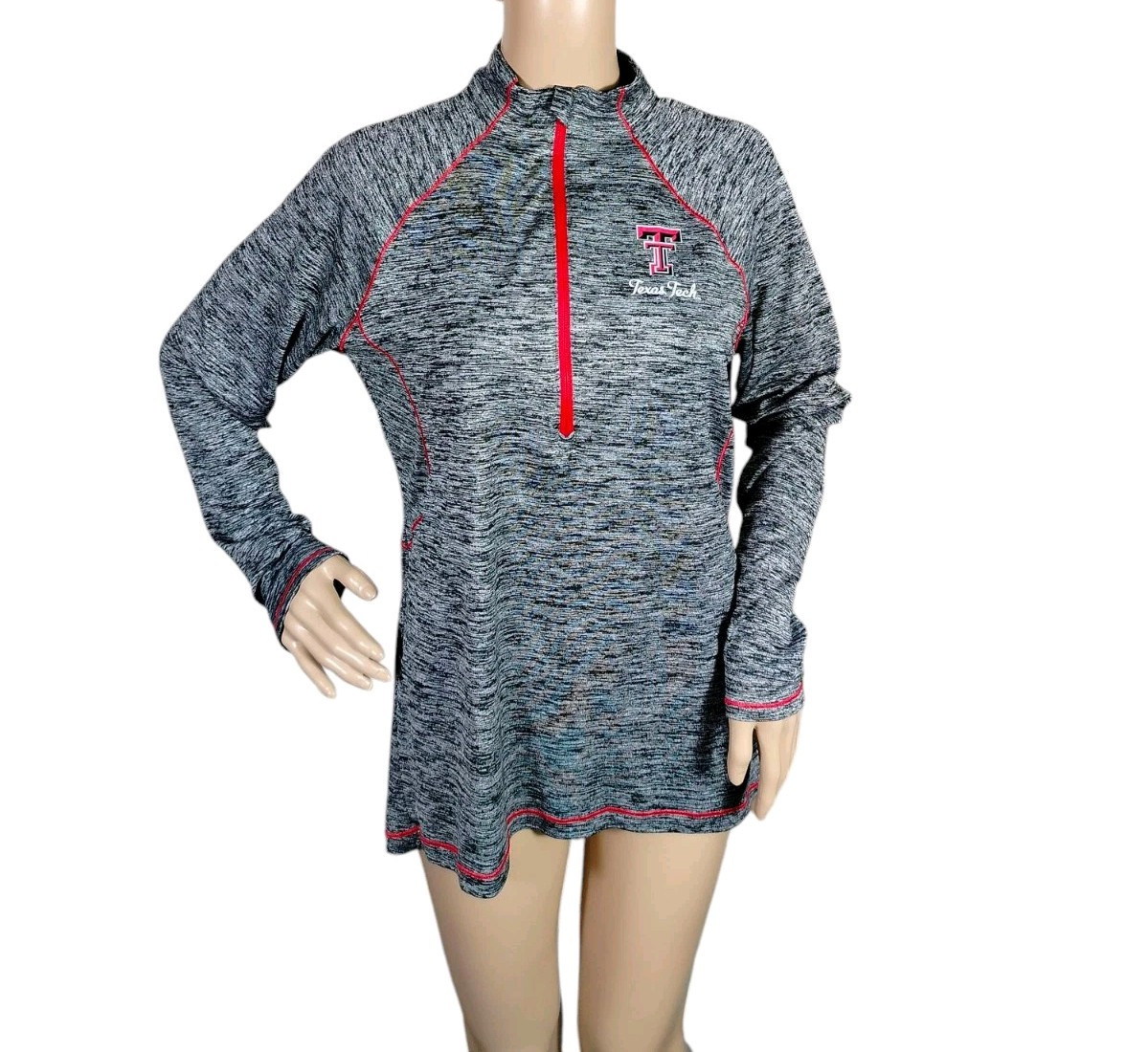 Under Armour 1/4 Zip Women’s Large Multicolor Semi Fitted Heat Gear Texas Tech