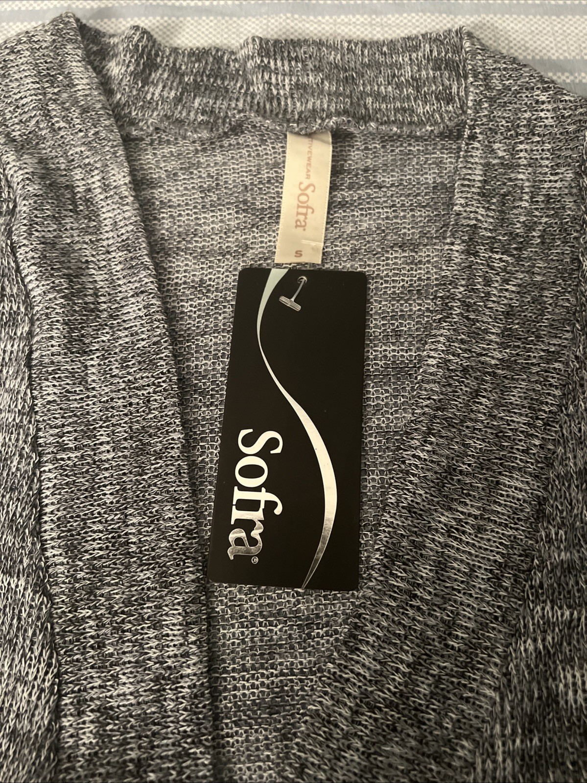 Sofra Womens Gray Open Cardigan. Size Small NWT
