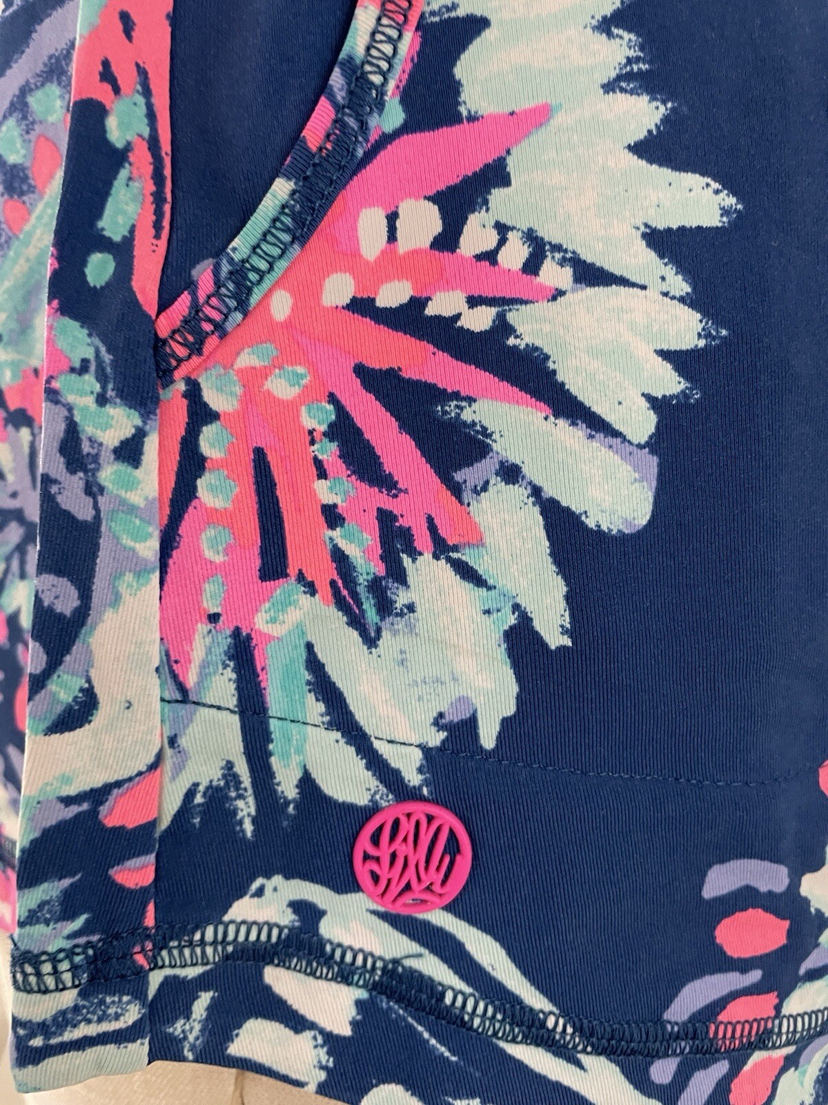 Lilly Pulitzer Luxletic UPF 50+ Delaynee Meryl Nylon Sunguard Deep Indigo L