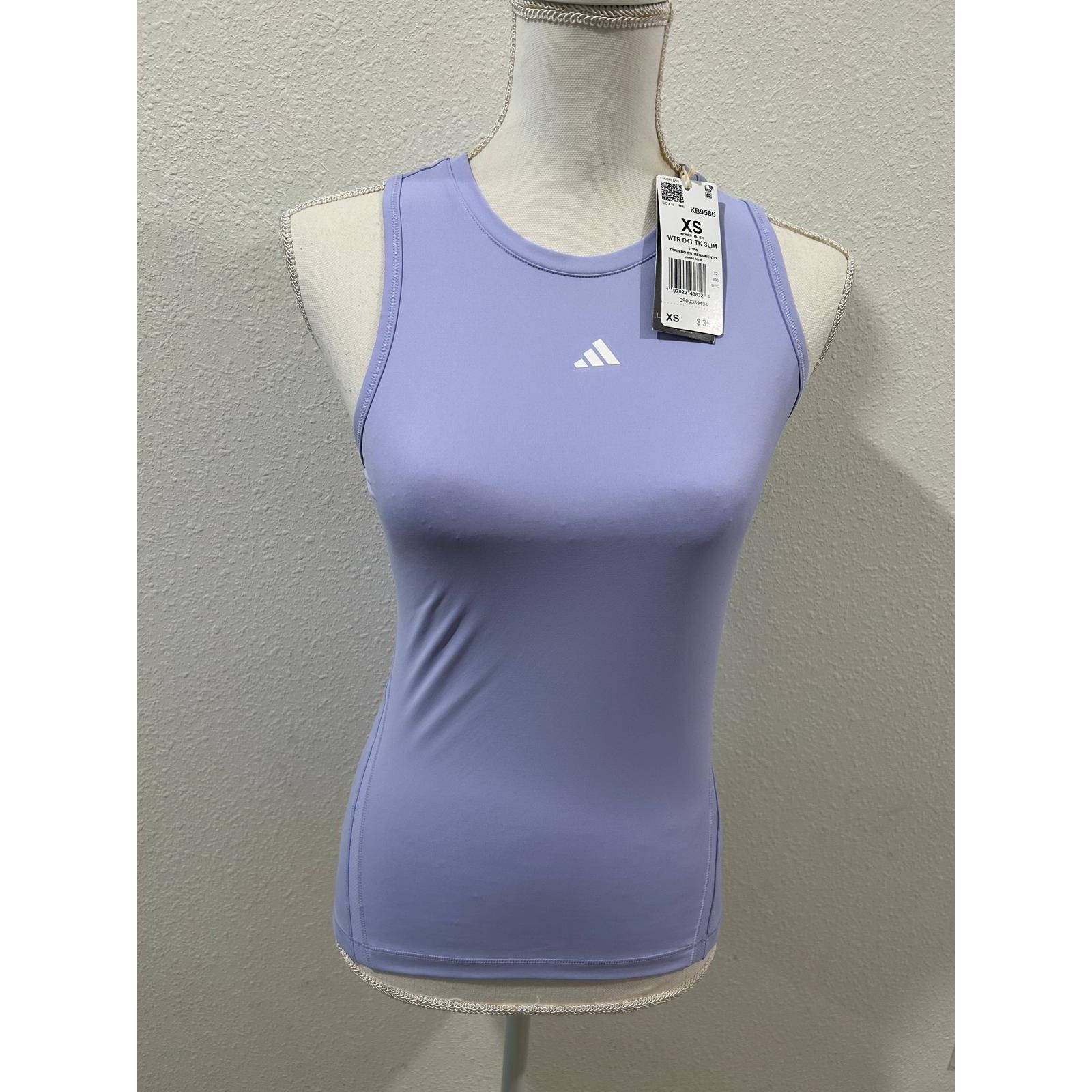 Adidas Training Essentials Slim Tank Top Violet Womens XS Performance Breathable