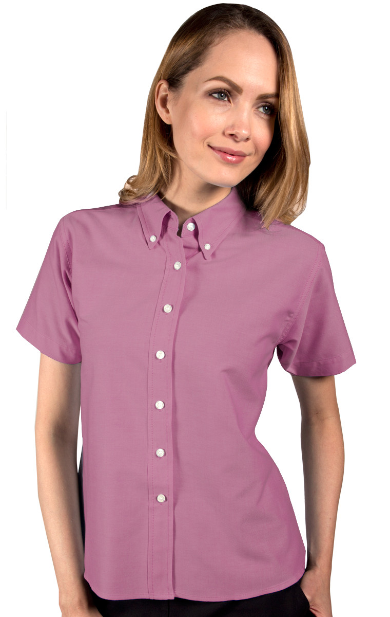 Blue Generation BG6214S Ladies’ Short Sleeve Oxford Shirt