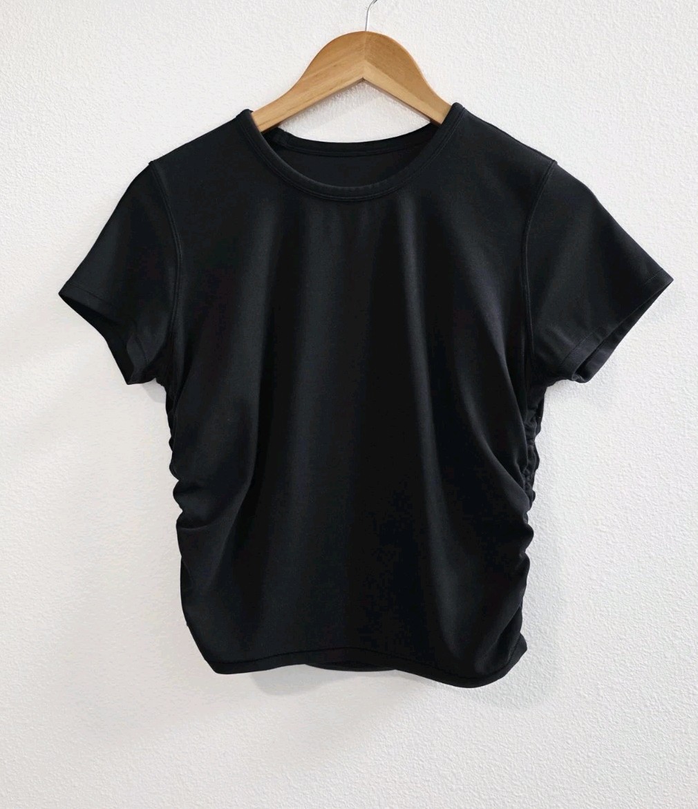 Lululemon All It Takes Nulu Short Sleeve Top Tee Stretch Women’s Size 8 Black