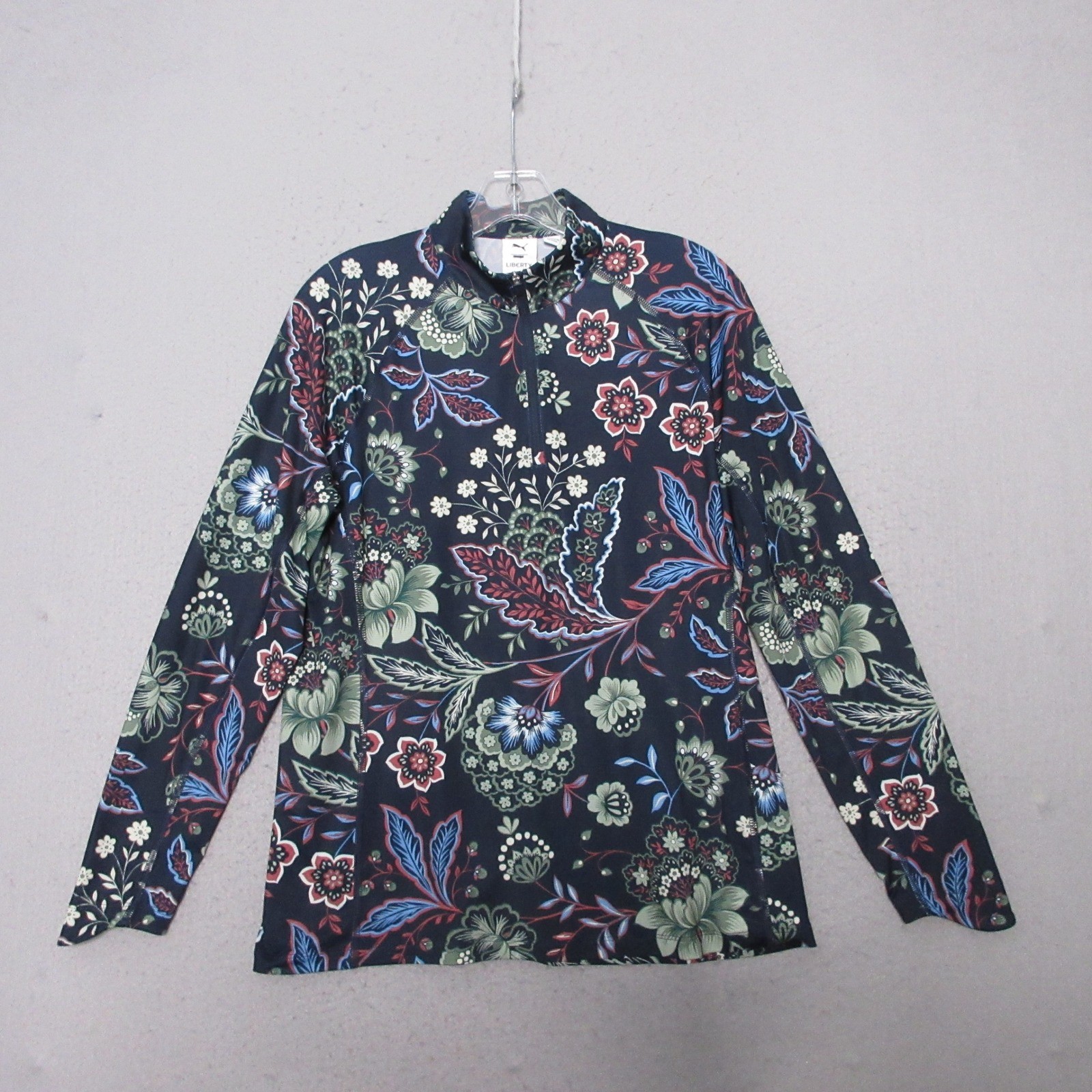 Puma Liberty of London Top Floral Quarter Zip Mock Neck Golf Outdoor Performance