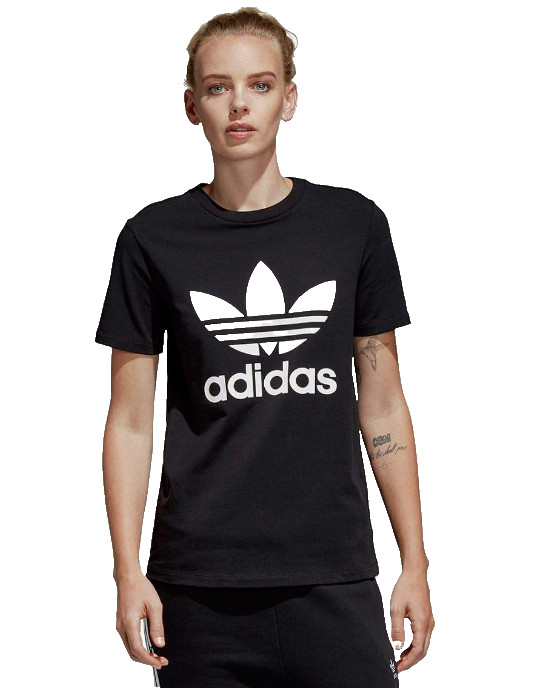 NEW Adidas Originals Black Adicolor Classics Trefoil Tee Women’s XS