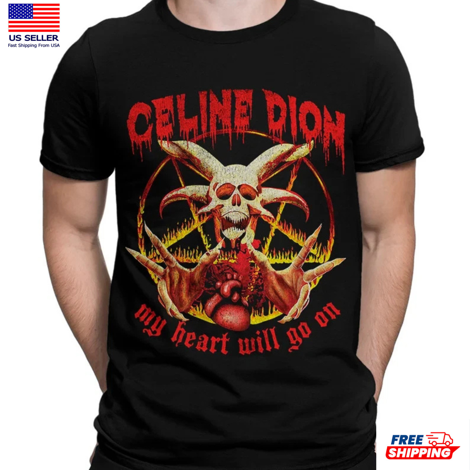 Celine Dion Vintage Metal T-Shirt – My Heart Will Go On Funny Tee