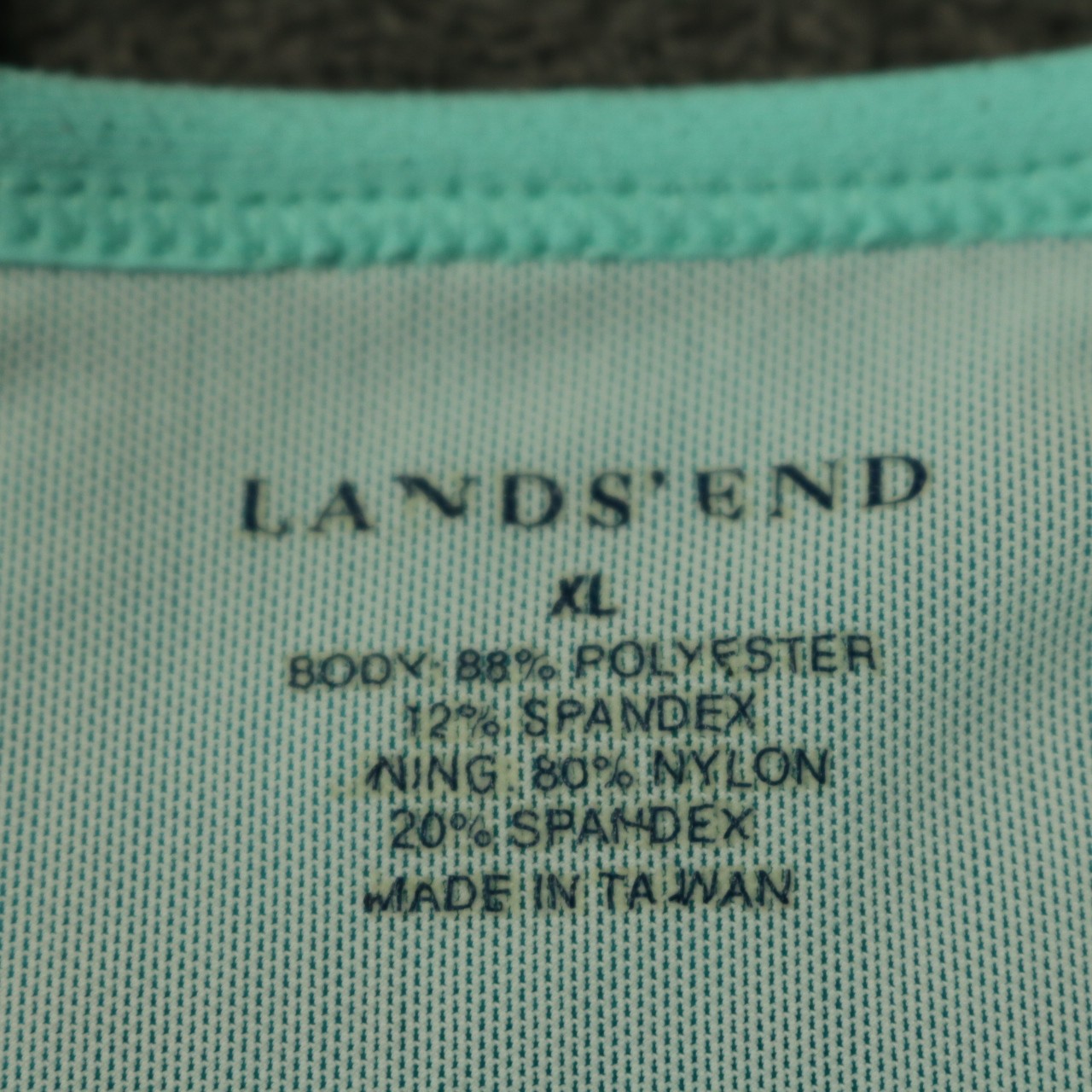 Lands End Athletic Performance Tank Top Racerback Built-in Bra Turquoise Blue XL
