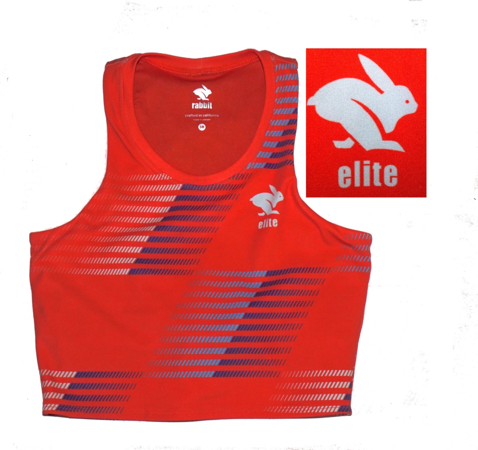 Rabbit Running ELITE Crop Hop Top Built-In Bra Breathable Compression sz S Women