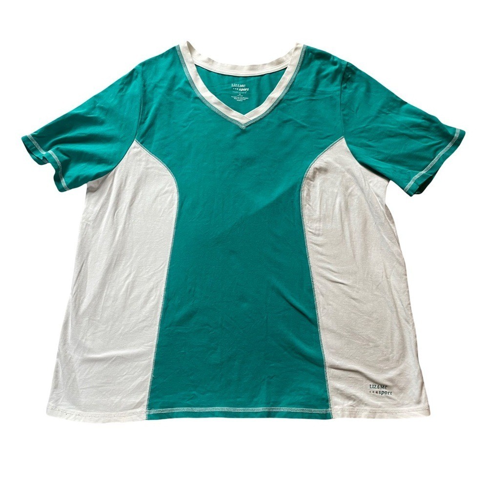 Liz and Me Sport Workout Everyday Sz 0X/14 Teal Green Top