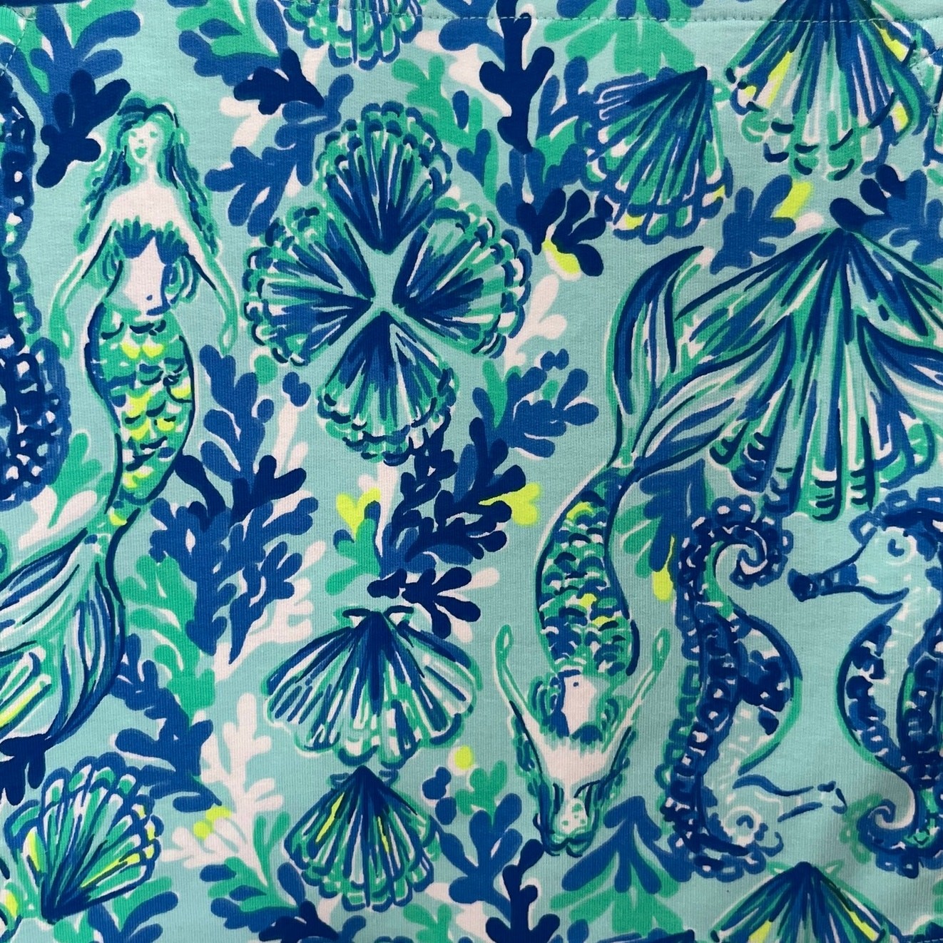 Lilly Pulitzer Seeing Double UPF50+ Skipper Popover in Sea Glass Aqua Medium NEW