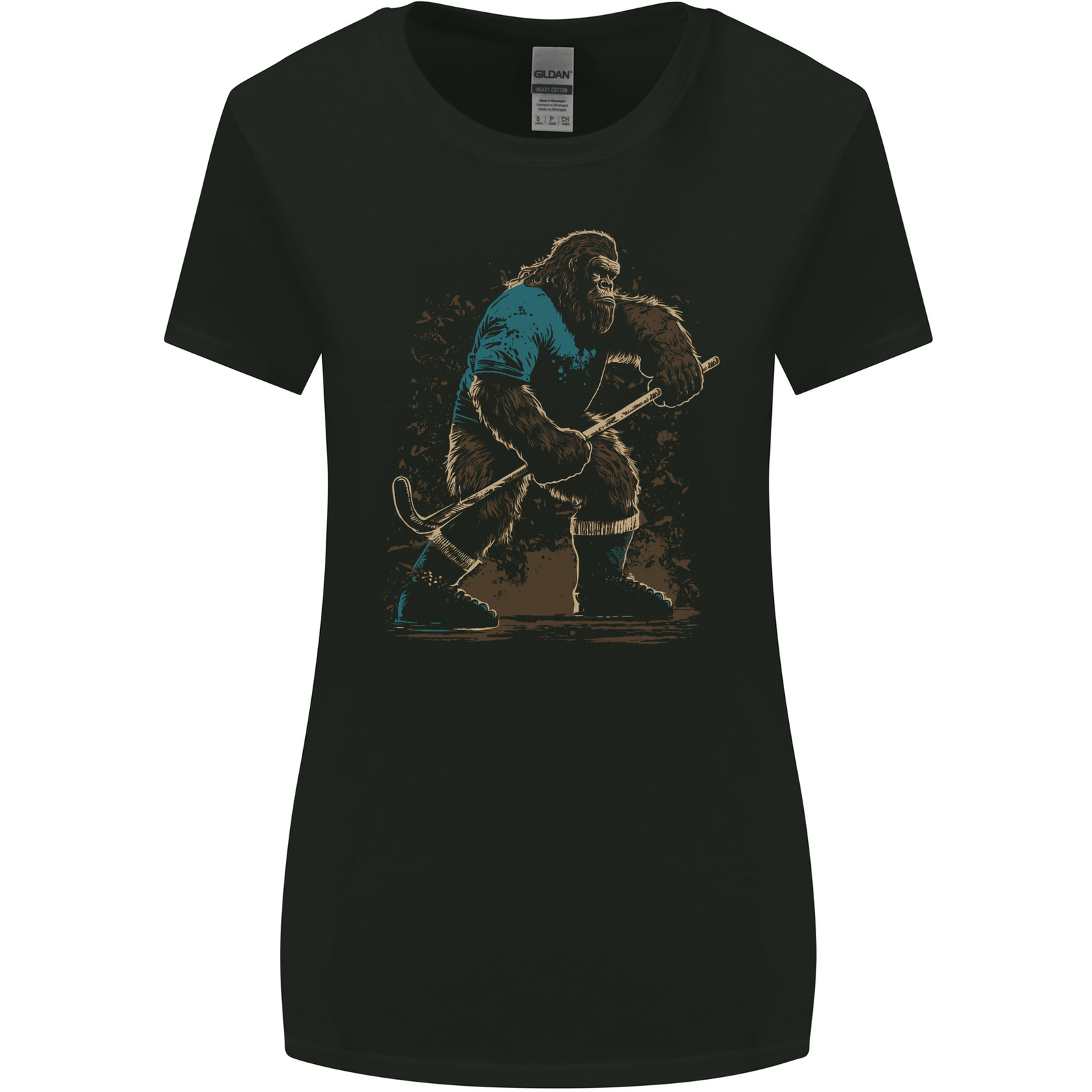 Bigfoot Hockey Player Womens Wider Cut T-Shirt