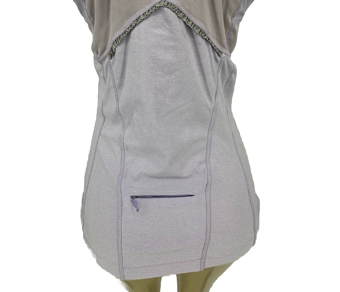 MPG Medium Women Purple Sleeveless Tank Top Athletic Mesh Back ZIP Pocket 20-10