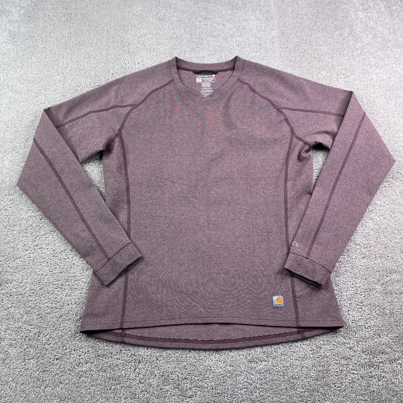 Carhartt Shirt Womens Large Purple Force Heavyweight Base Layer Thermal Top