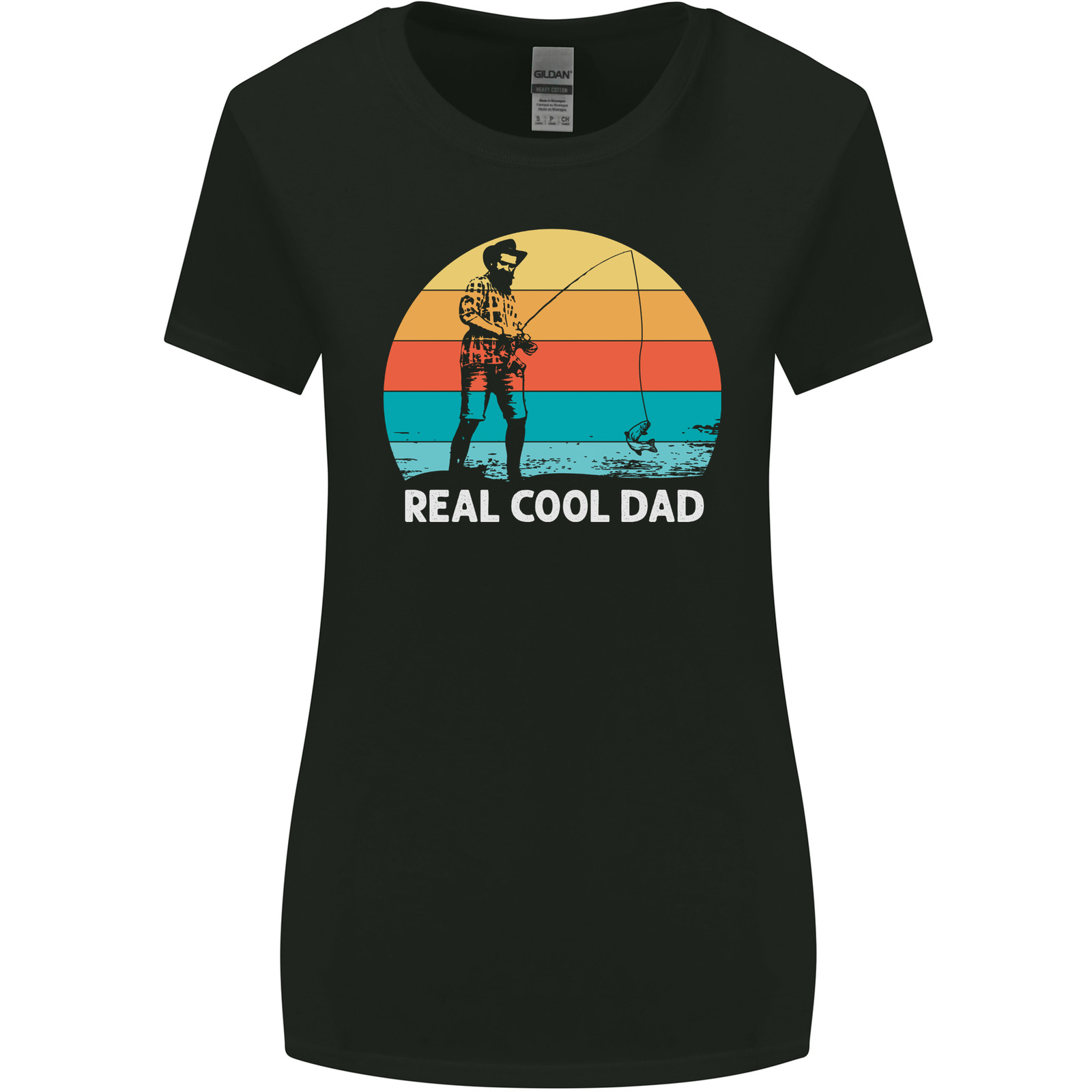 Reel Cool Dad Funny Fathers Day Fishing Womens Wider Cut T-Shirt